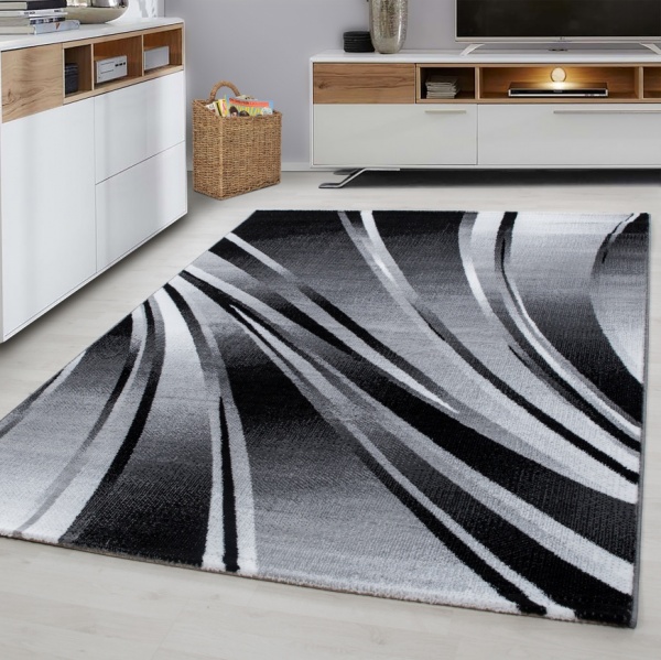 Parma Wave Designer  Black Rug